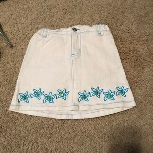 White and blue little mermaid collection detailed denim skirt never worn